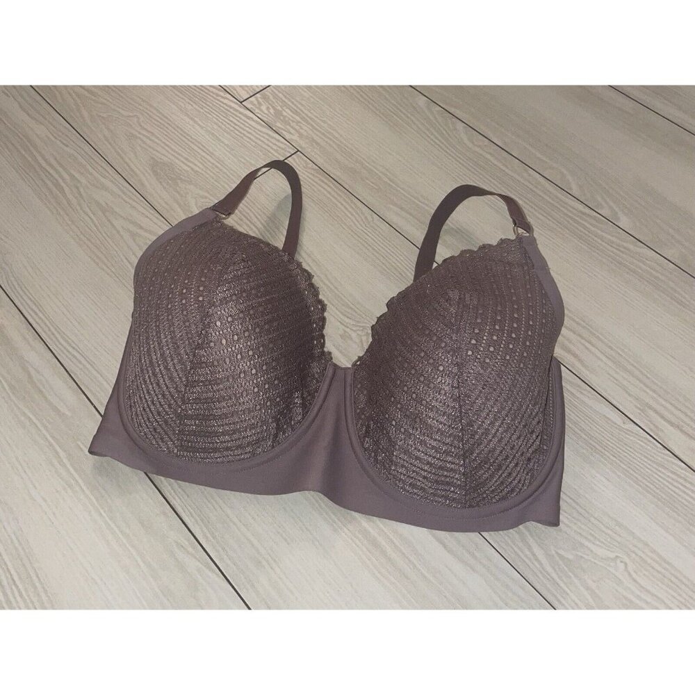 ThirdLove Eyelet Lace Balconette Bra Lined Underwire Womens 34G Purple